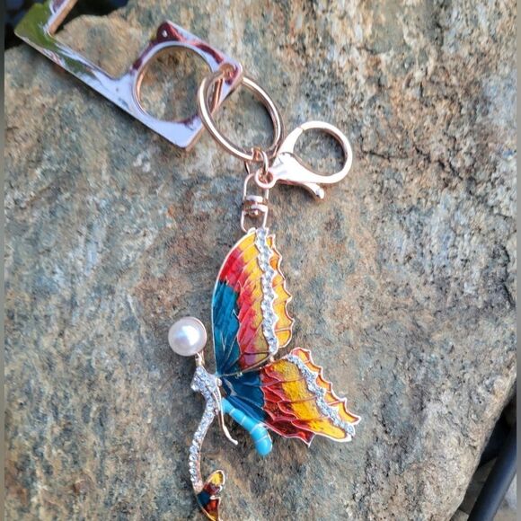 Butterfly Keychain with Door Opener - Picture 4 of 13